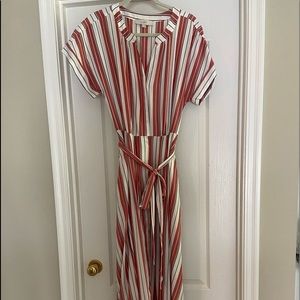 Loft short sleeve striped Maxi. Size 14 Belted.
